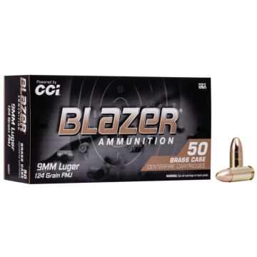 CCI - Blazer Brass 9mm 124 gr FMJ 50rds