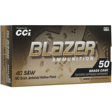 CCI - Blazer Brass 40 S&W 180gr JHP 50rd