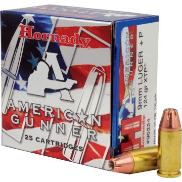 Hornady - American Gunner 9mm+P 124gr XTP 25rds
