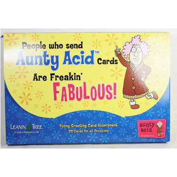 AUNTY ACID FABULOUS GREETING CARDS 20 PK