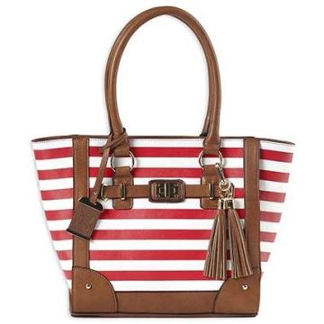 Bulldog - Tote Purse Cherry Stripe