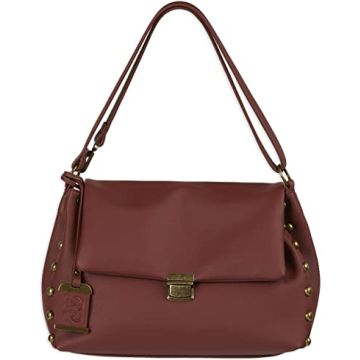 Bulldog - Convertible Hobo/Crossbody Purse Rust