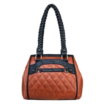 VISM - Braided Tote Brown w/ Black Trim