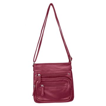 VISM - Small Messenger Crossbody Bag Burgundy