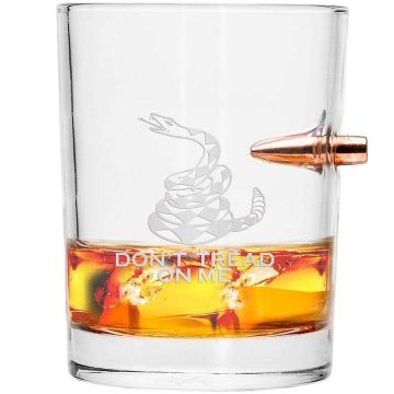 Lucky Shot - .308 Bullet Whiskey Glass Don't Tread on Me