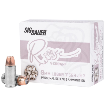 Sig Sauer - 9mm 115gr Elite V-Crown Rose JHP Defense Ammo 20rd