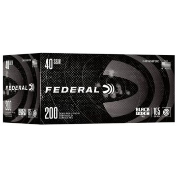 Federal - Black Pack 40 S&W 165gr FMJ Ammo 200rd
