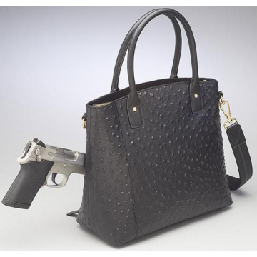 Gun Tote'n Mamas - Town Tote Ostrich Debossed Black