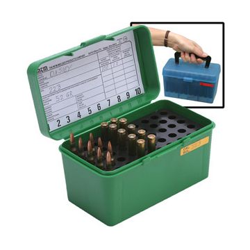 MTM - Rifle Ammo 50rd X-large w/Handle Green