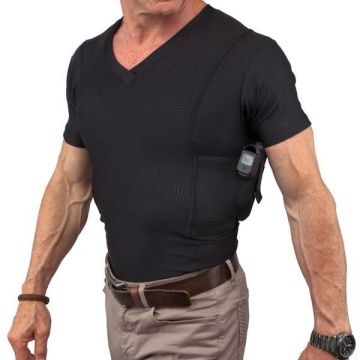 Undertech - Men's Conceal Carry Coolux V-Neck T-Shirt Black