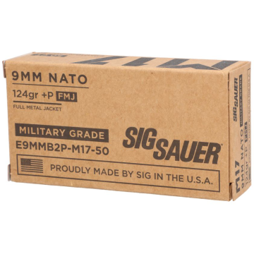 Sig Sauer - Ammo 9mm+P 124gr Elite Ball M17 FMJ 50rd