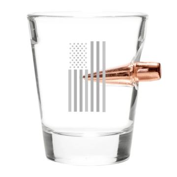 Lucky Shot - .308 Bullet Shot Glass Draped Flag