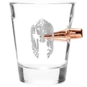 Lucky Shot - .308 Bullet Shot Glass Molon Labe