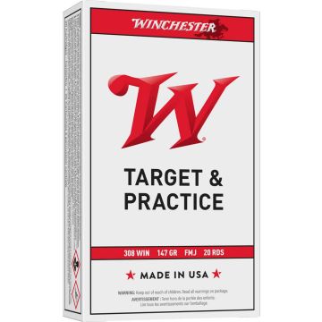 Winchester - USA TARGET 308win FMJ 147gr Ammo 20rd