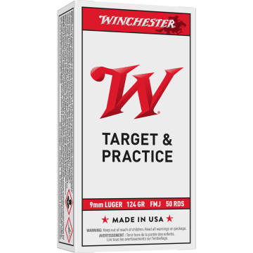 Winchester - USA Target 9mm 124gr FMJ Ammo 50rd